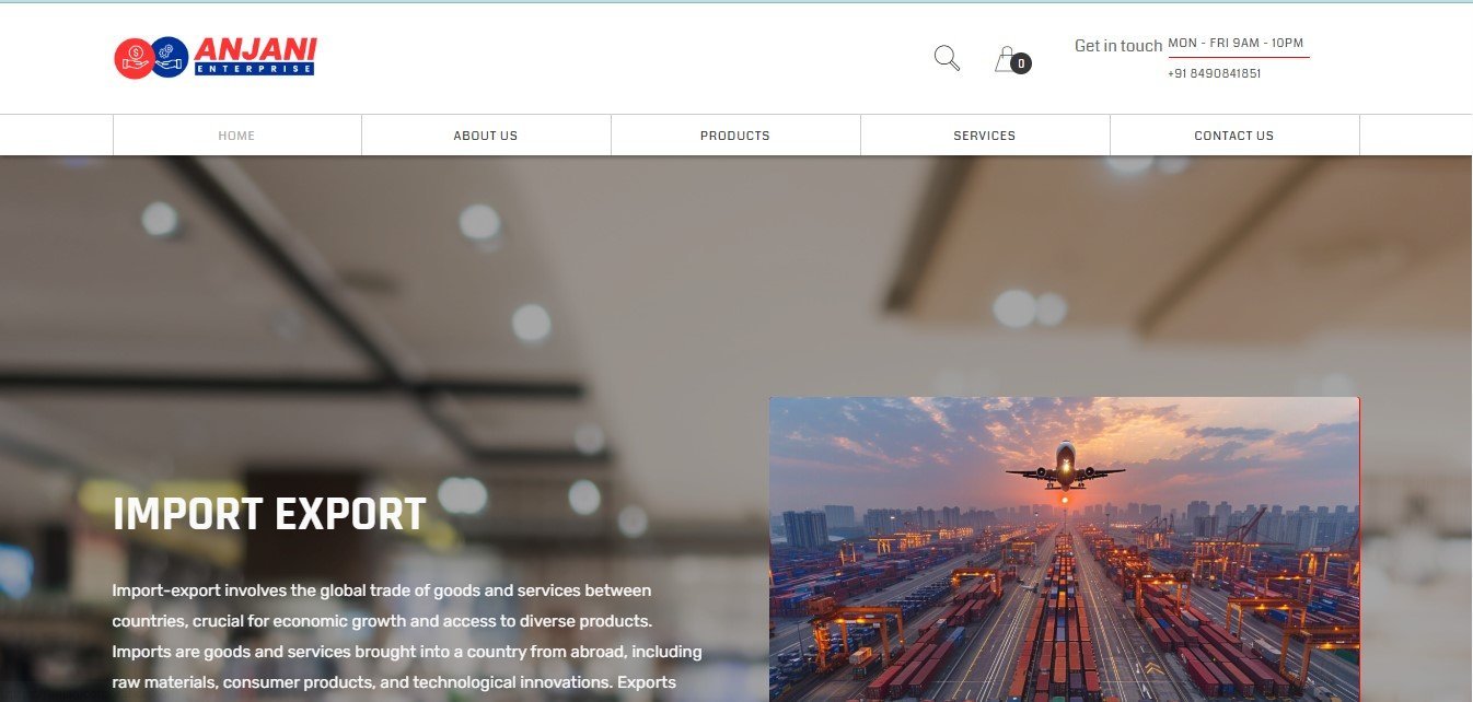Website Design for industrial engineering and manufacturing company in ahmedabad anjani corporation