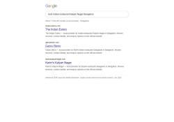 Google search results for best Indian restaurant Kalyan Nagar Bangalore
